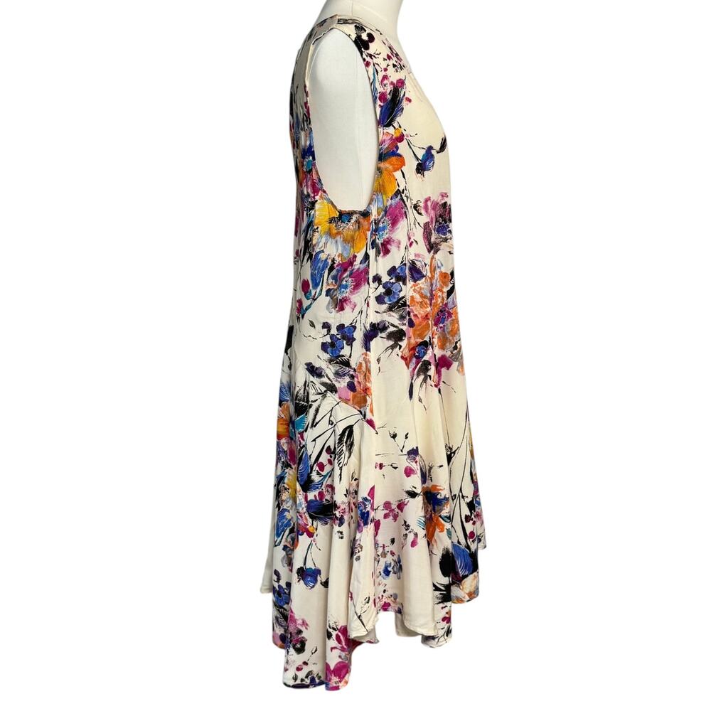 Umgee Floral Swing Dress Size Small Boho Flowy V-Neck Sleeveless - Picture 6 of 8